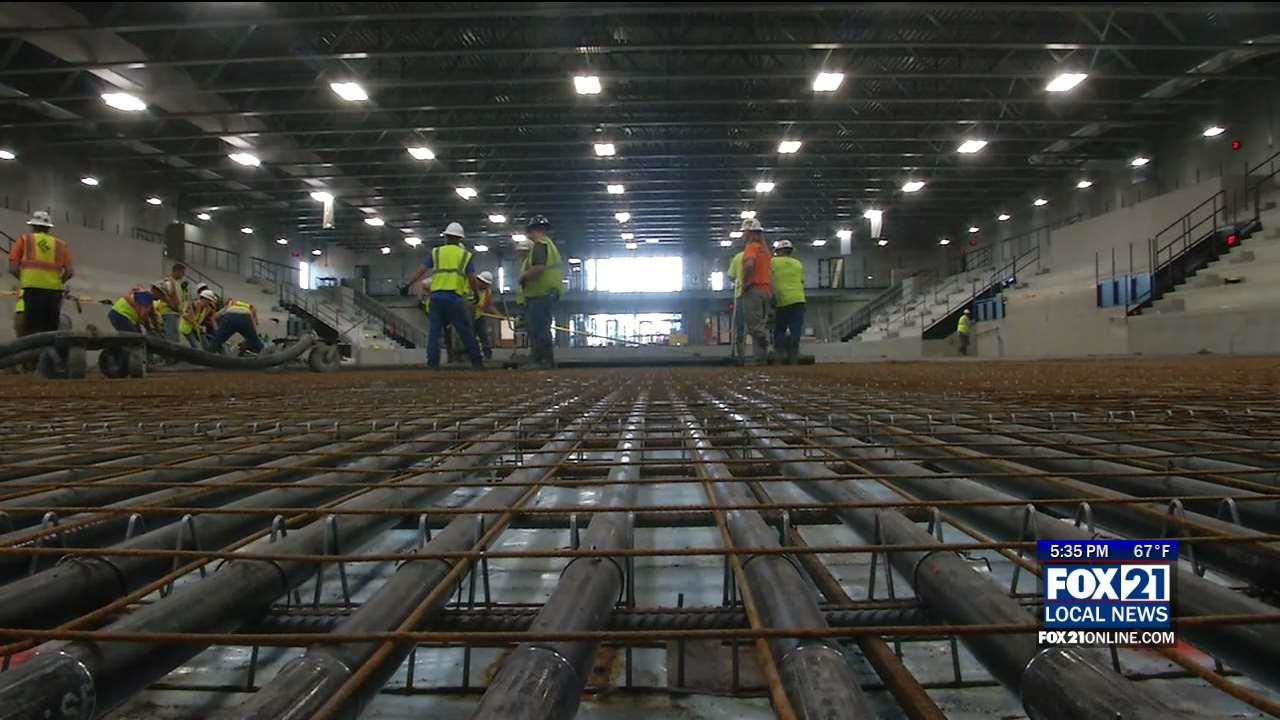 Concrete Poured at New Ice Arena in Proctor