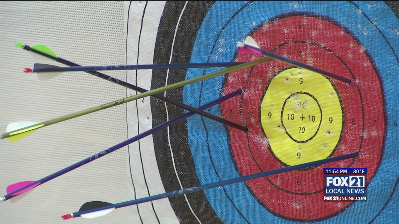 Great Outdoors Learning Archery Indoors with Duluth Parks and Rec