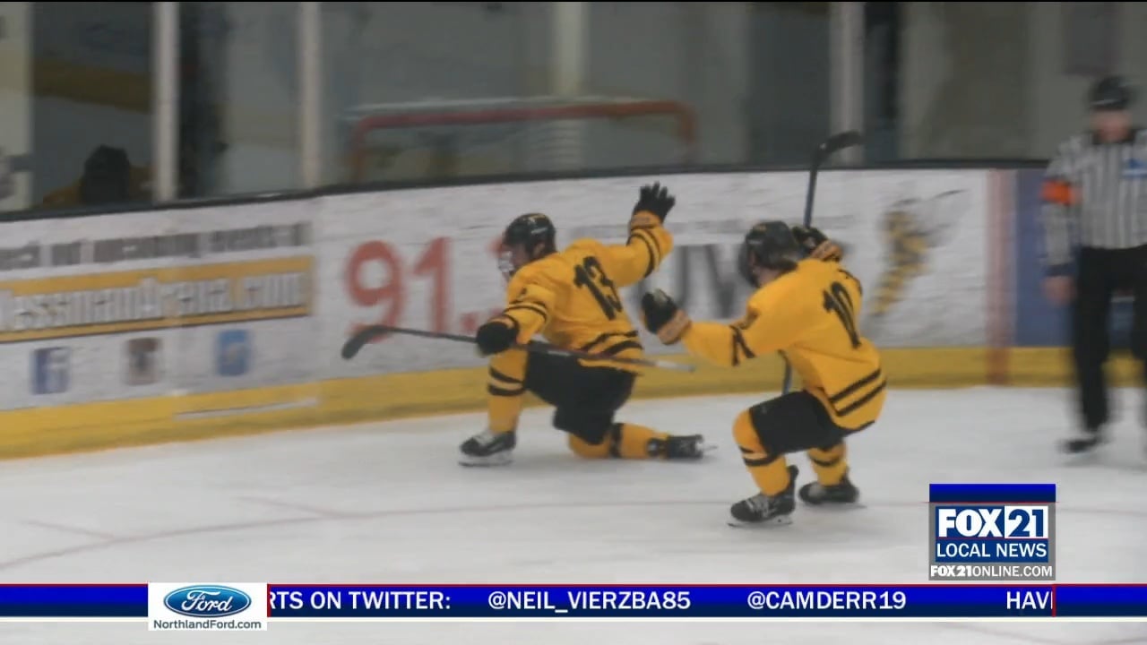 Seven Yellowjackets Score in UWS Men's Hockey Victory