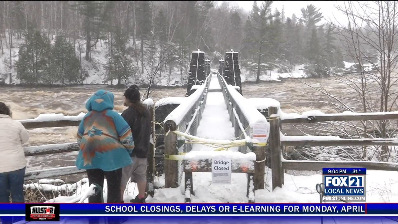 Rising St. Louis River Closes Swinging Bridge At Jay Cooke State Park
