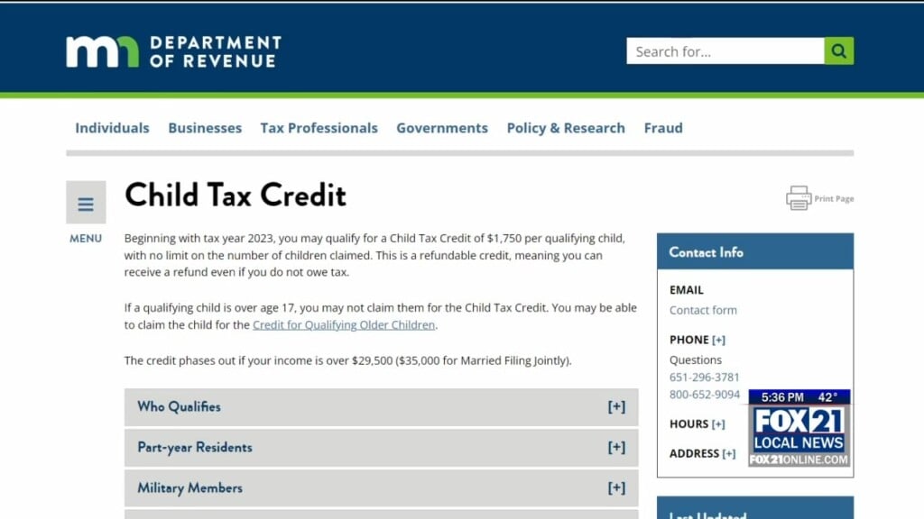 Child Tax Cut