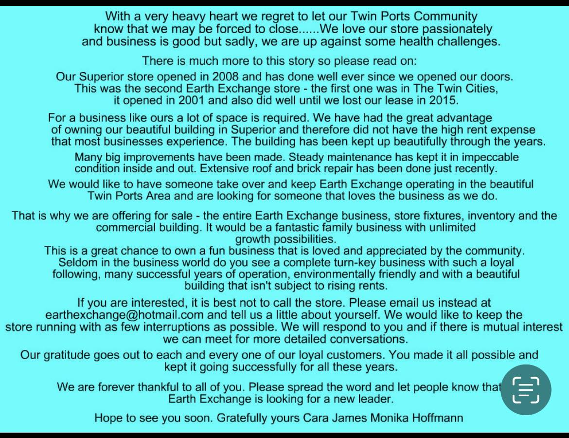 Earth Exchange Looks for New Buyers