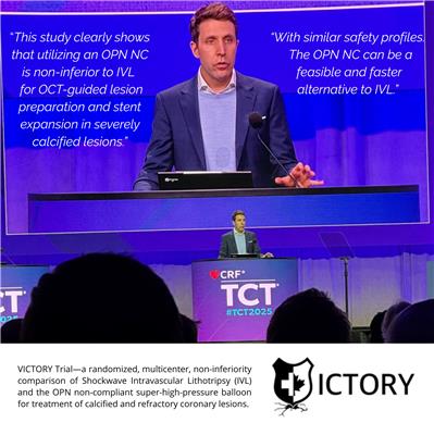 Sis Medical Ag Welcomes The Results Of The Victory Trial Demonstrating Non Inferiority Of Opn Nc To Intravascular Lithotrispy (ivl) For Lesion Preparation And Stent Expansion In Severely Calcified Lesions