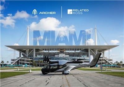 Archer Reveals Plans For Miami Air Taxi Network Featuring Partnerships With Related Ross And Magic City Innovation District