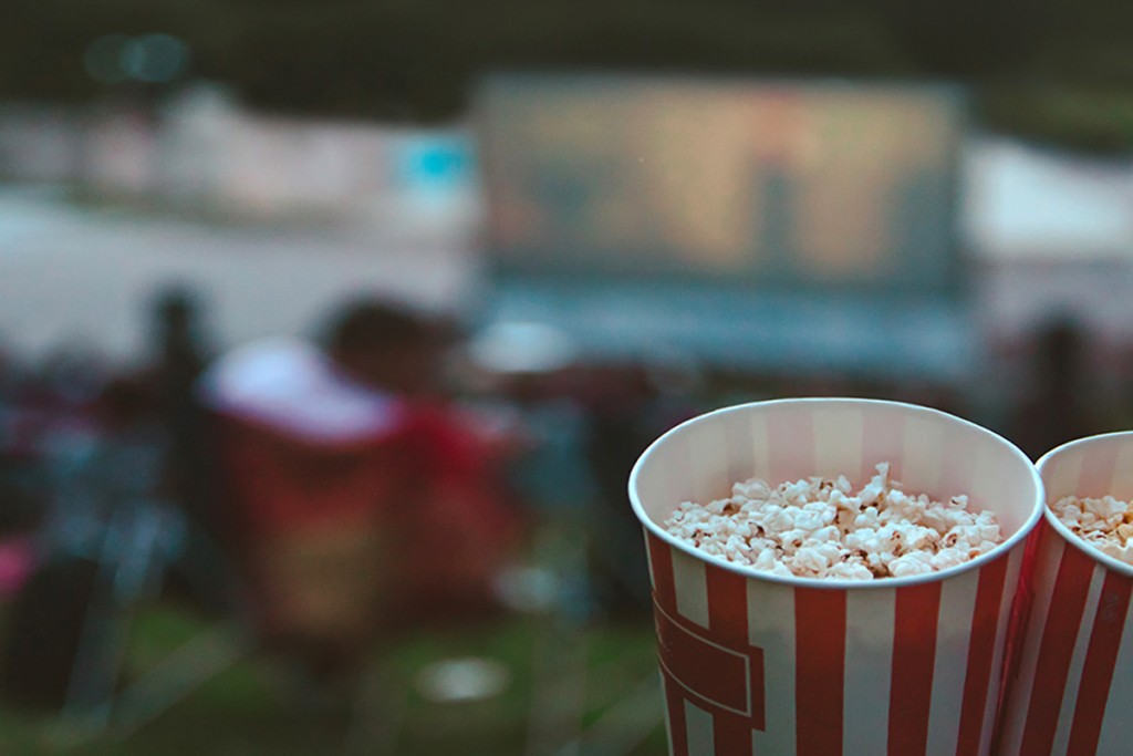 Popcorn Close Up Open Air Cinema Concept