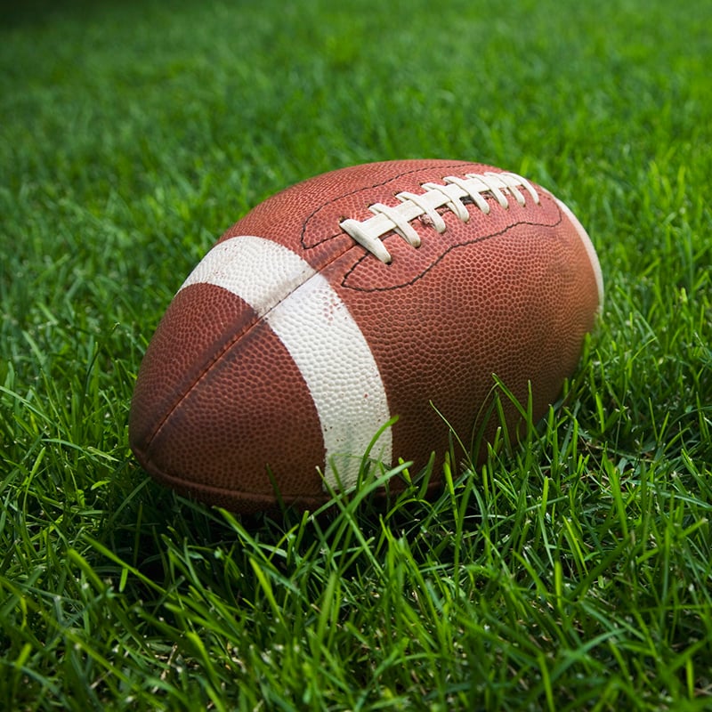 Close Up Of Football In Grass