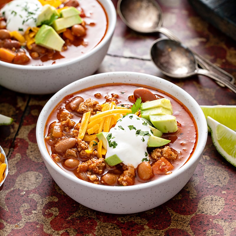 Traditional Chili Soup With Meat And Red Beans
