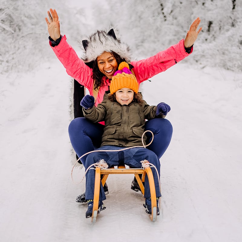 Sledding With Mum