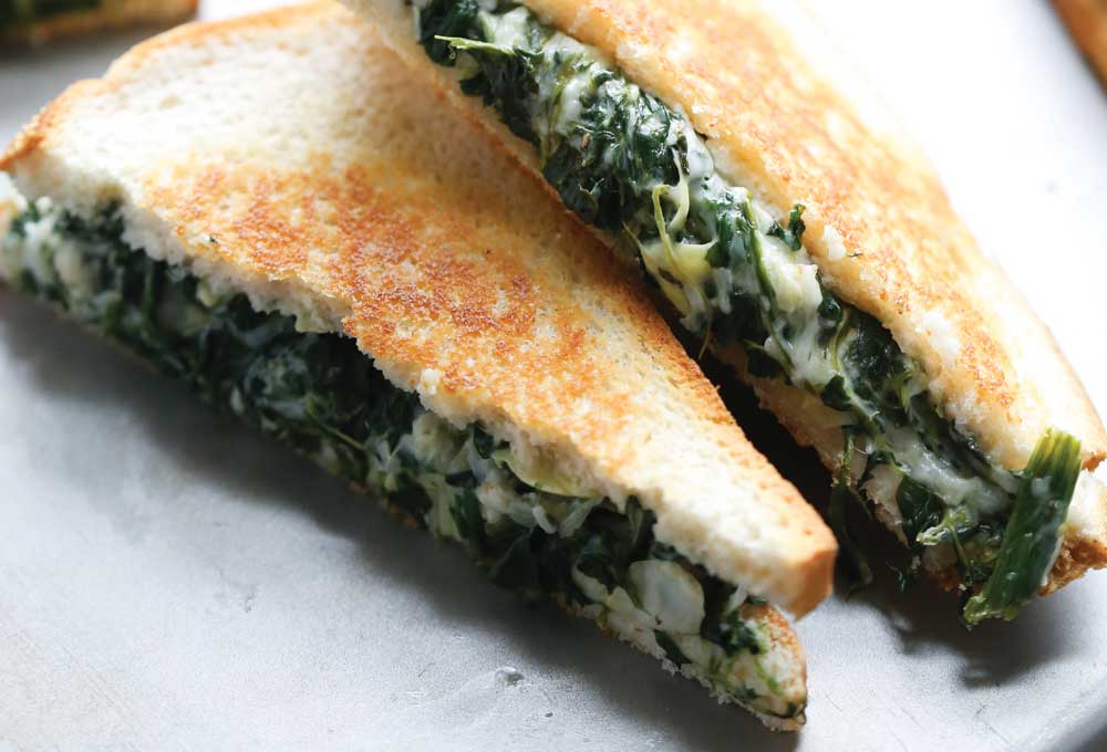Sandwiched Pg81 Spinach Artichoke Grilled Cheese
