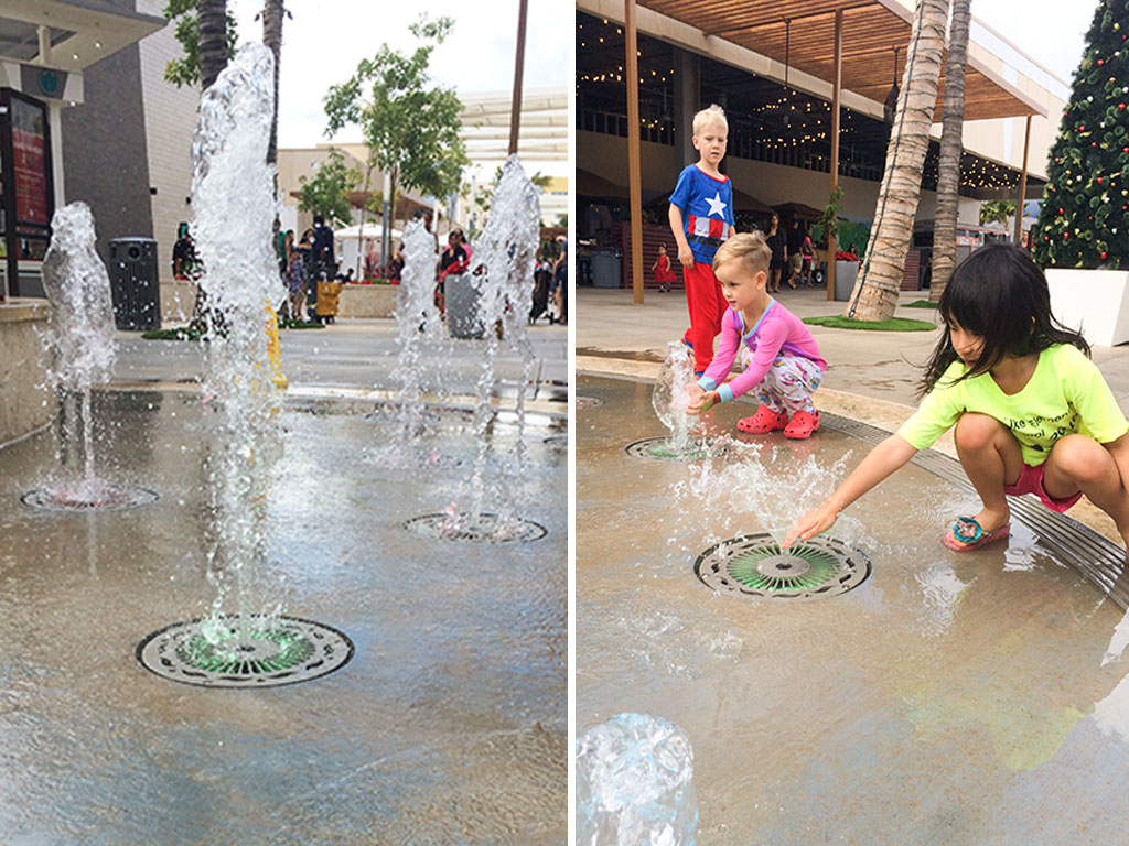 Our Guide: The Best Kids Play Areas at Oʻahu's Malls Water spouts at Ka Makana Ali‘i