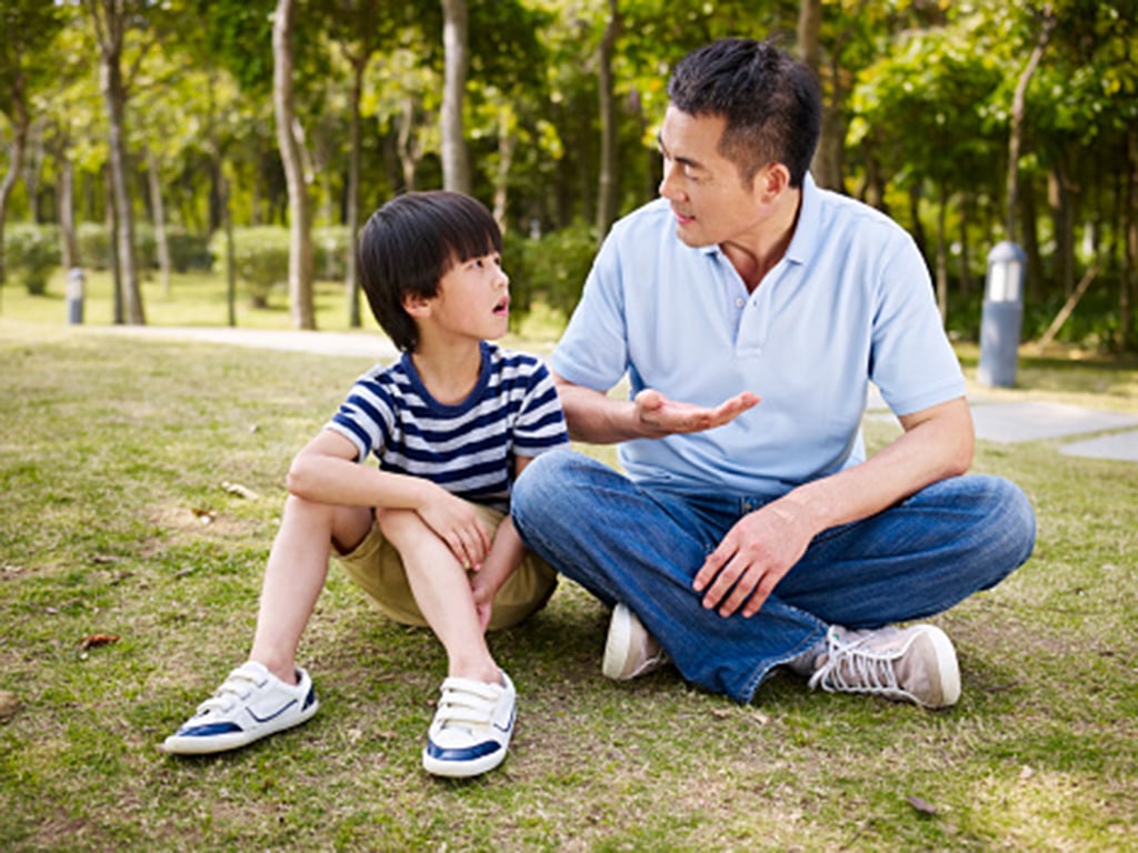 child-father-talking