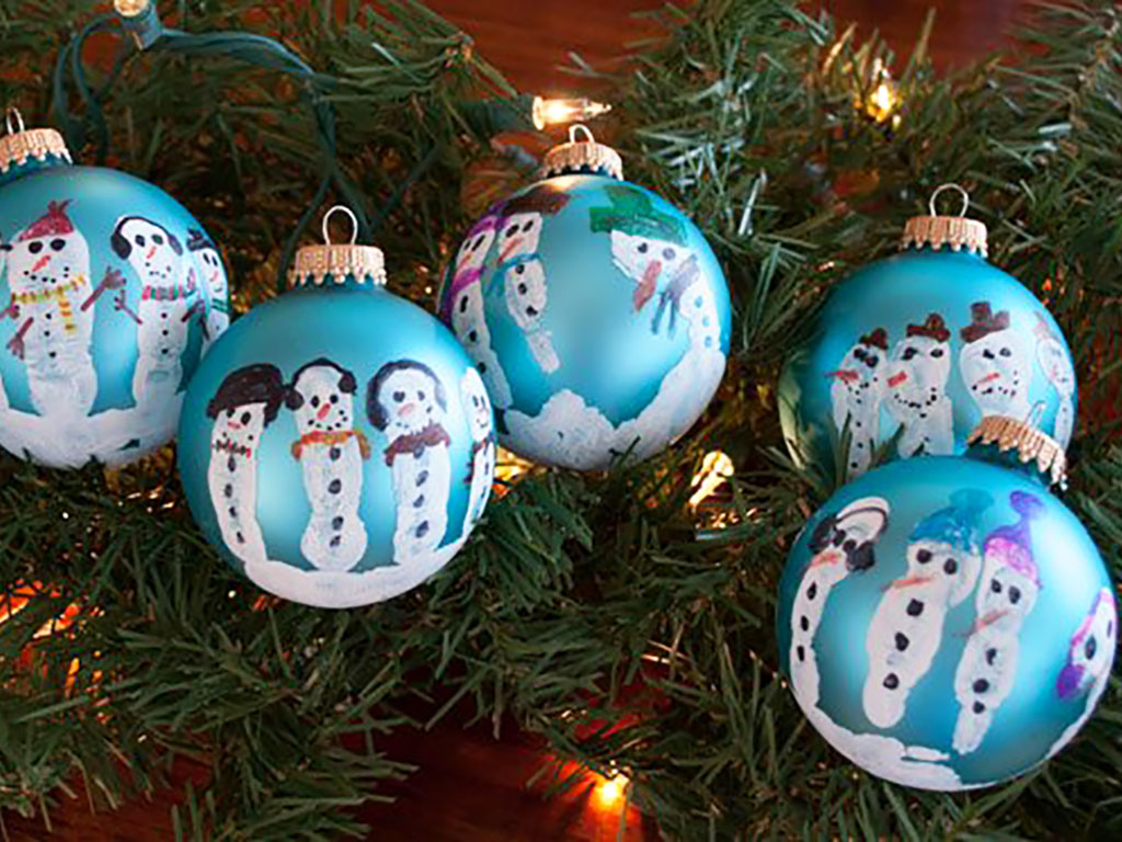 Handprint Snowmen Ornaments
