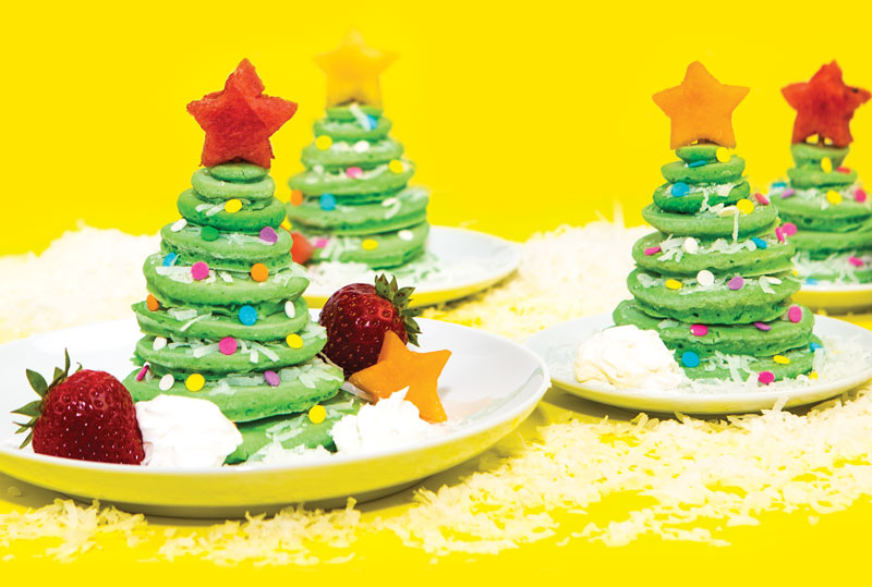 How to make Festive Green Christmas Pancakes