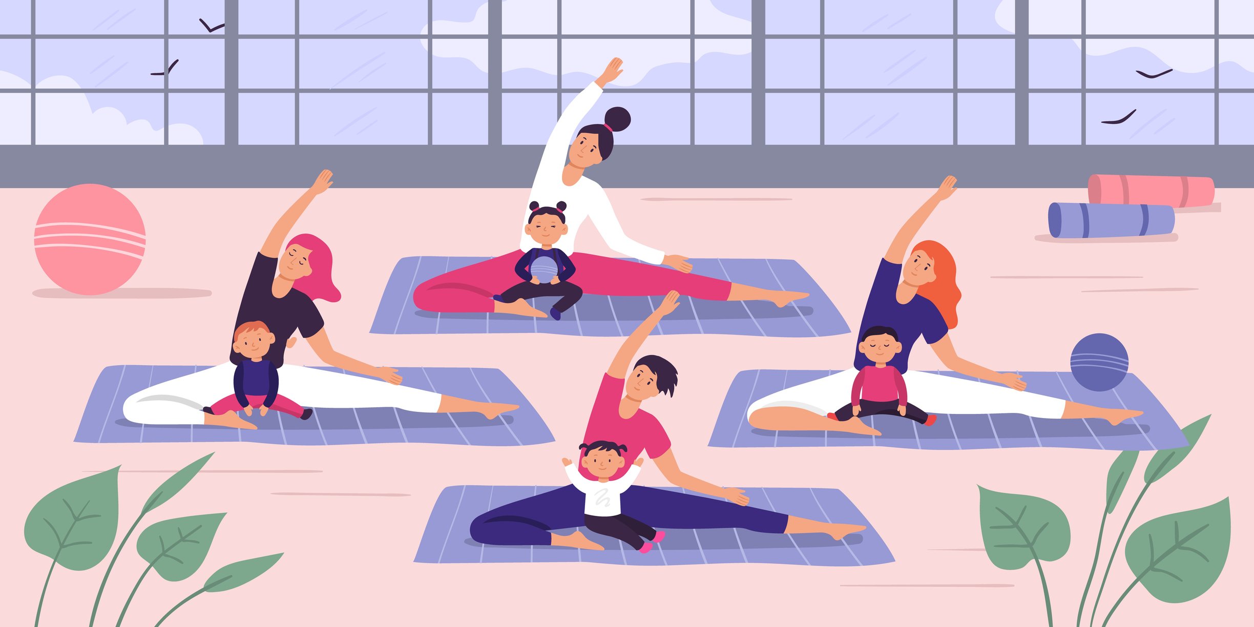 Mom and baby yoga