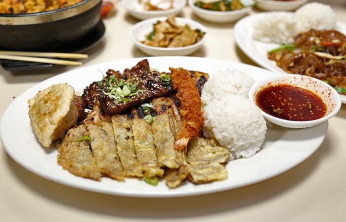 The Sadie's Special ($19.95) is a nicely portioned plate of king kalbi, bbq chicken, meat jun, fried shrimp and mandoo. The king kalbi is especially good and my next visit will be for a full order of the succulent, marinated big-bone kalbi. 