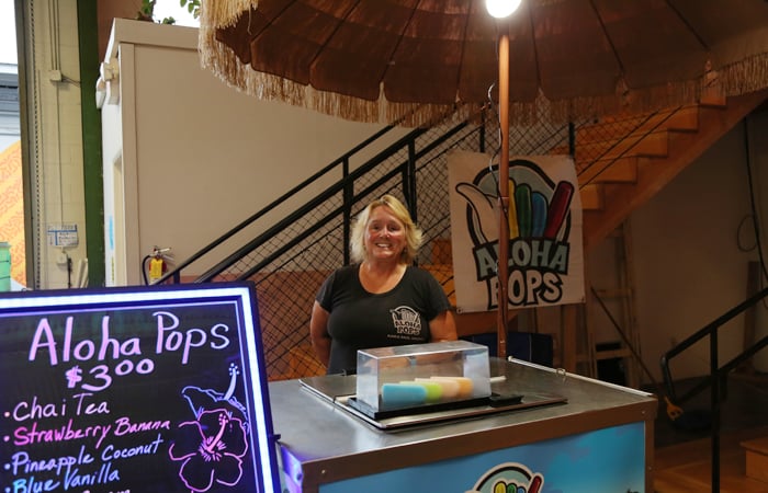Kathy Sills of Aloha Pops brought frozen pops that hit the spot on this warm summer evening. The chai tea was delicious! 