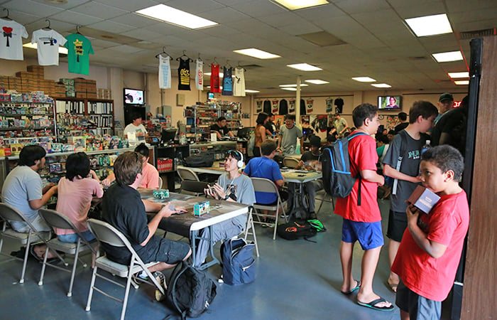 Sundays are busy with the weekly Magic tournament going down all day long. 