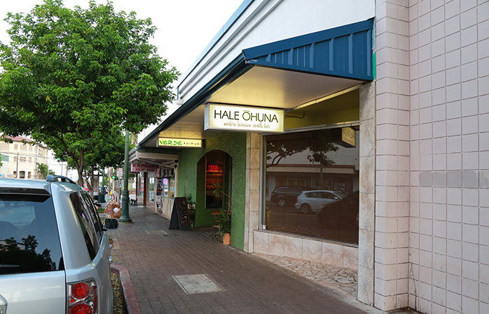 Hale Ohuna is on Waialae just past 12th Avenue, near Verde Kaimuki and Coffee Talk.