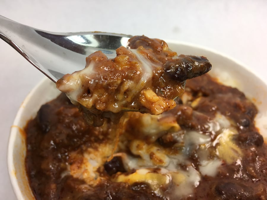 7-Eleven’s Chili Bean Bento Closeup