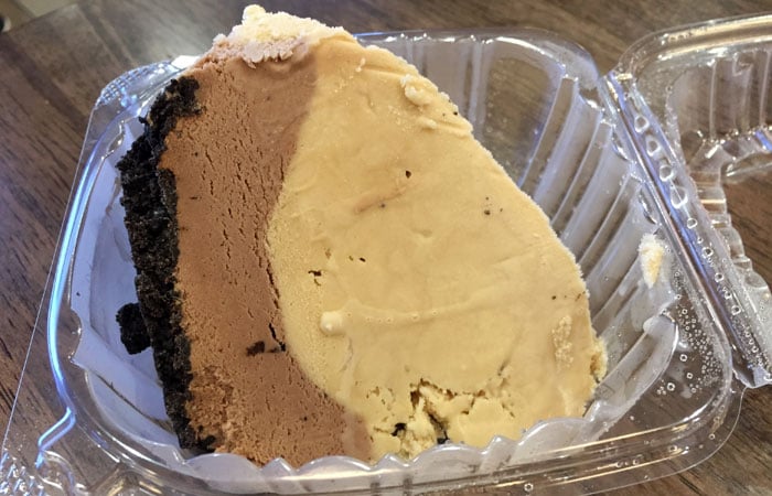 The Mauna Kea and mocha flavors are especially popular for ice cream pies. The mocha (pictured) has a strong coffee flavor, while Mauna Kea features haupia.