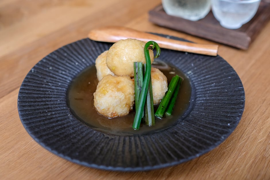Aloha Tofu and kahuku corn balls