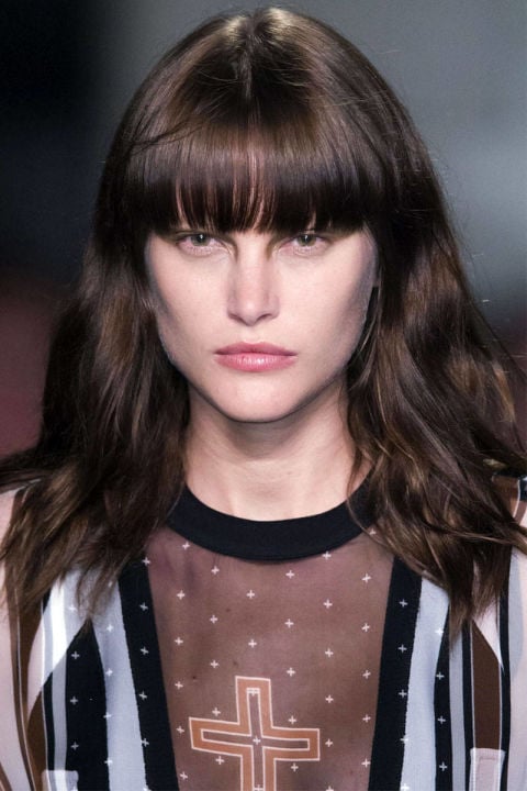 Blunt bang as seen on the Givenchy runway - photo courtesy of Imaxtree
