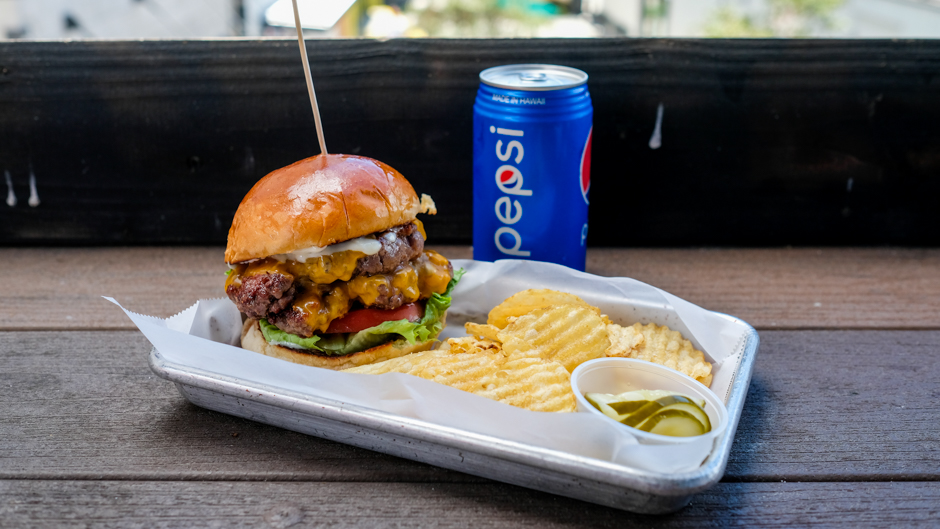 dry age ribcap cheeseburger