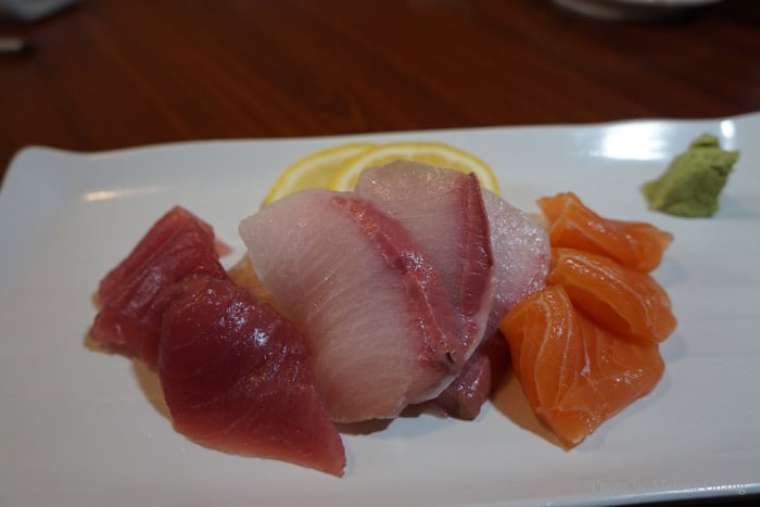 Five pieces of assorted sashimi. $16.95.
