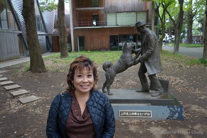 With the new Hachiko statue at Tokyo University.
