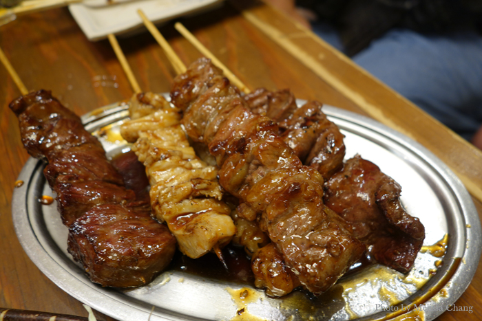 Assorted grilled meats at Gyu-Maru.