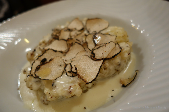 Truffle risotto at Le Conty in Beaune.
