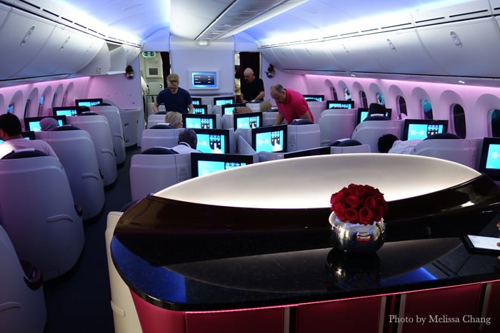 First class on Qatar Airways.