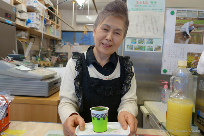 Mrs. Naito at Asagaya Aojiru Stand.