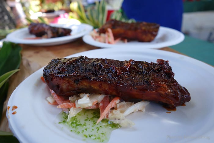 St. Louis BBQ ribs with pineapple BBQ sauce from The Bistro at the Taste of Hawaii.