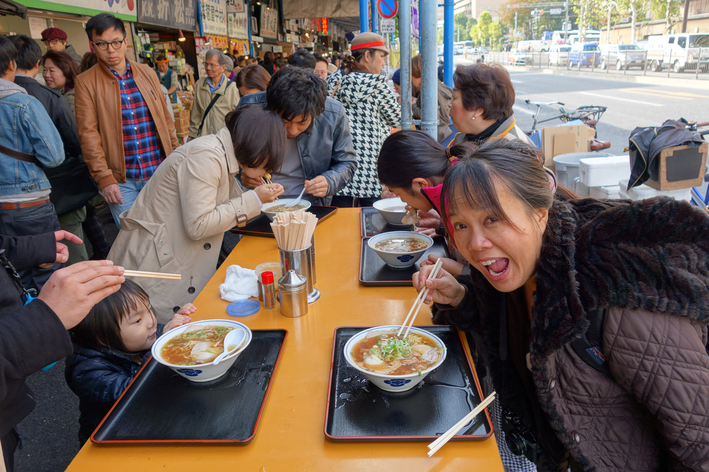 Ramen with Melissa Kamakawiwoole, just outside Tsukiji.