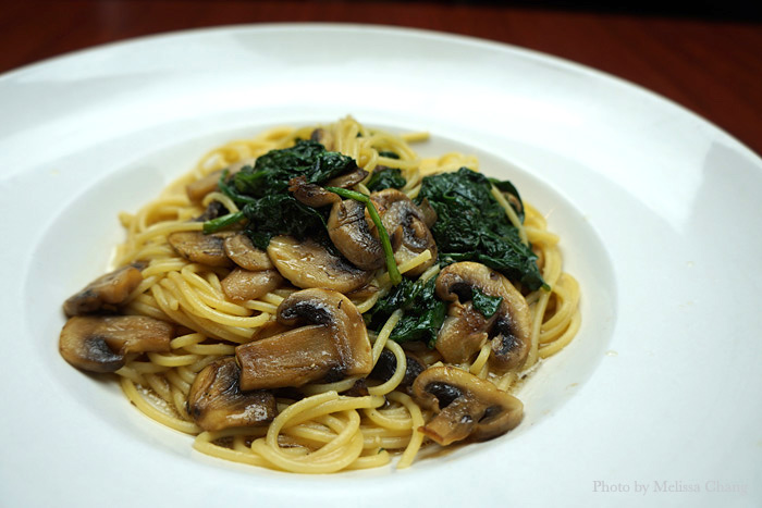 Spinach and mushroom, $10.75.