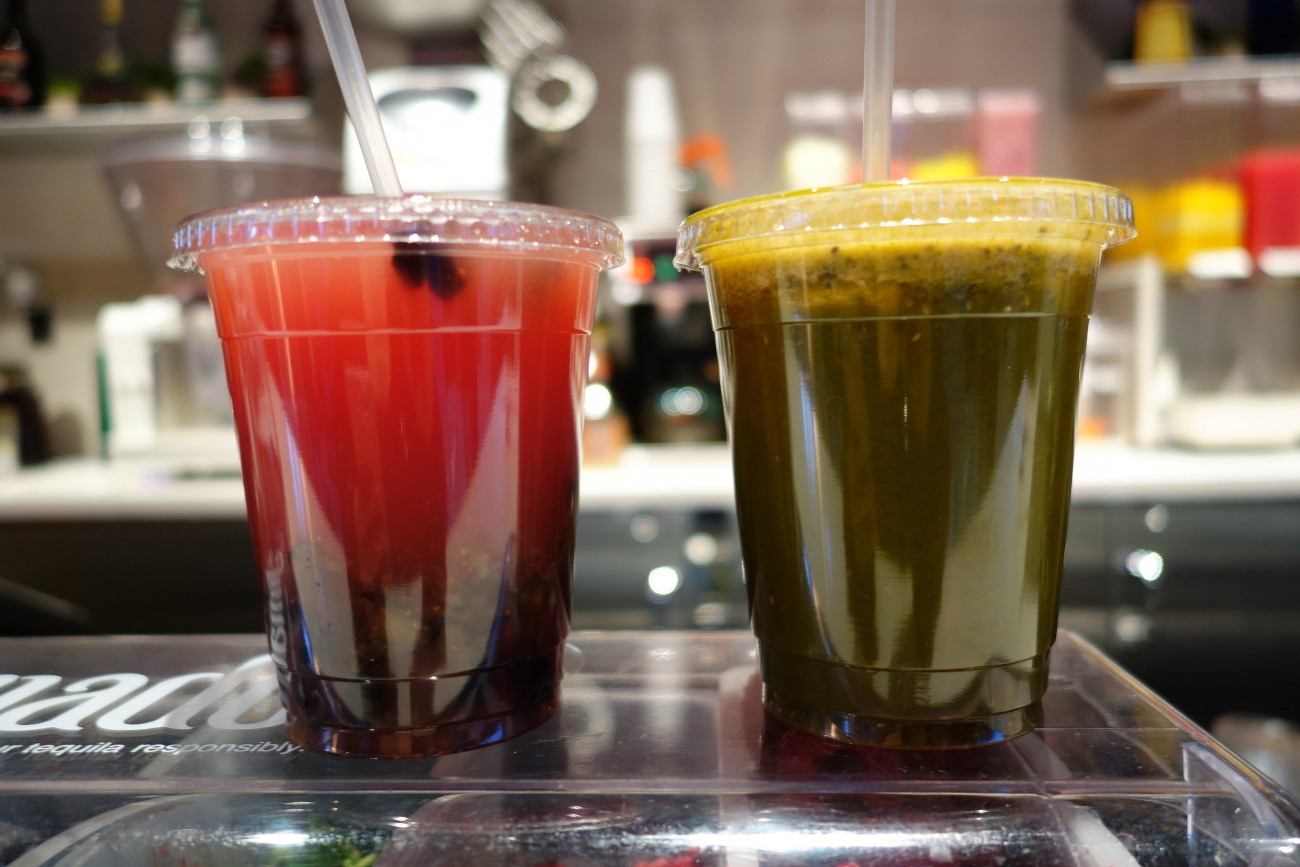Fresh juice combinations at Squeeze.