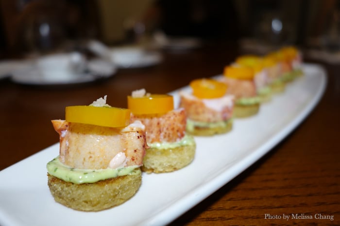 Lobster canapes.