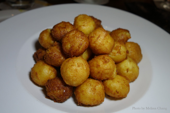 Truffled mashed potato beignets.