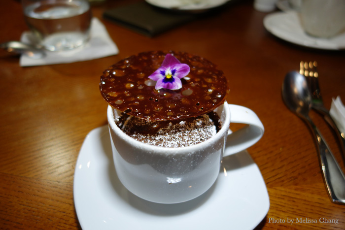 Baked chocolate mousse.