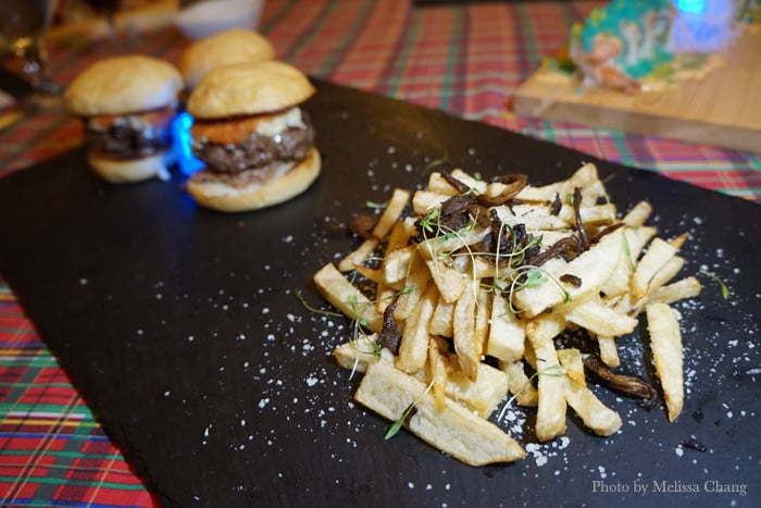 The burgers come with fries, but these are garlic parmesan truffle fries, $7 a la carte.