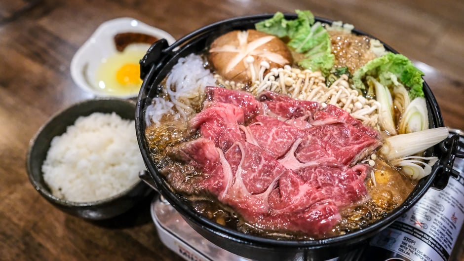 Wagyu sukiyaki ($19, regularly $38) is one of 14 additions to Gourmet Plaza that will be 50percent off. One pot easily feeds two.