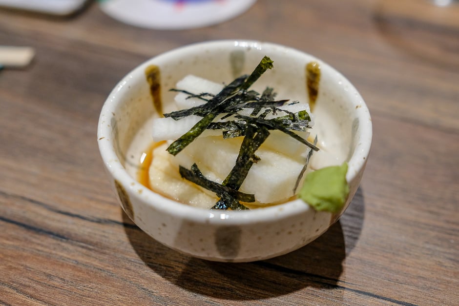 sliced yamaimo (mountain yam)