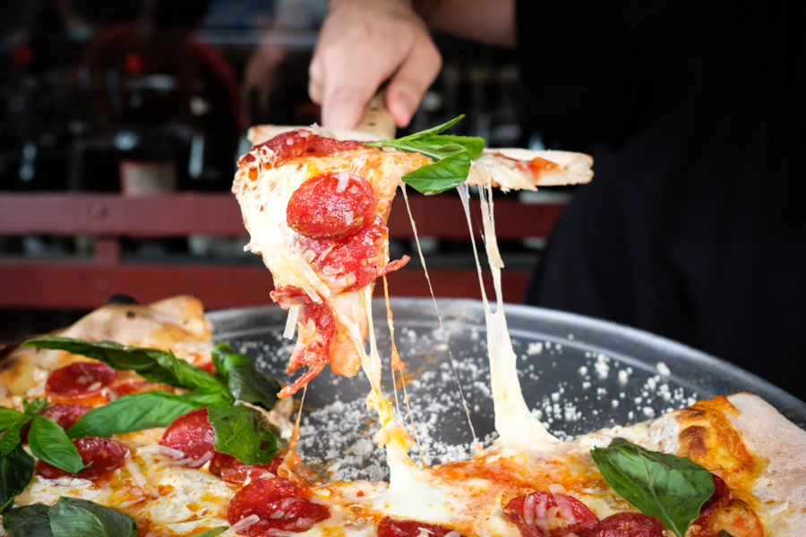 Pizza at Lucali's in Brooklyn, NY. 