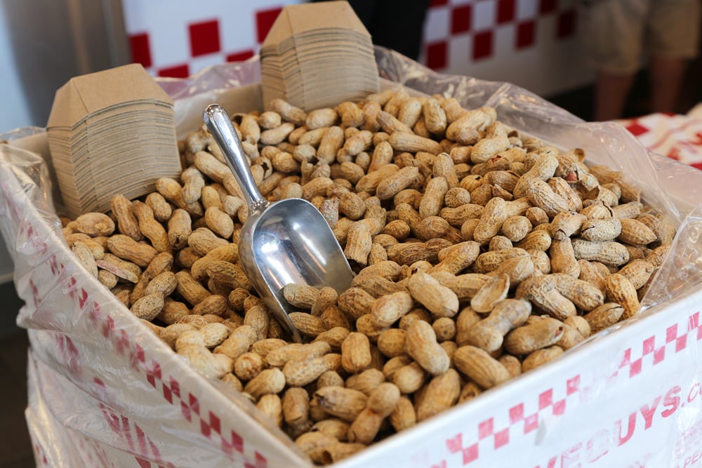Free peanuts! Scoop yourself a handful and enjoy them while you wait. It's ok to throw your shells on the floor (but we didn't). 