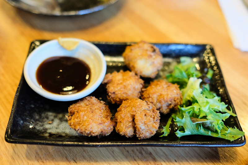 A new item we thoroughly enjoyed were the poppable minchi katsu bites, little tsukune patties coated in panko and deep fried to a crisp. 