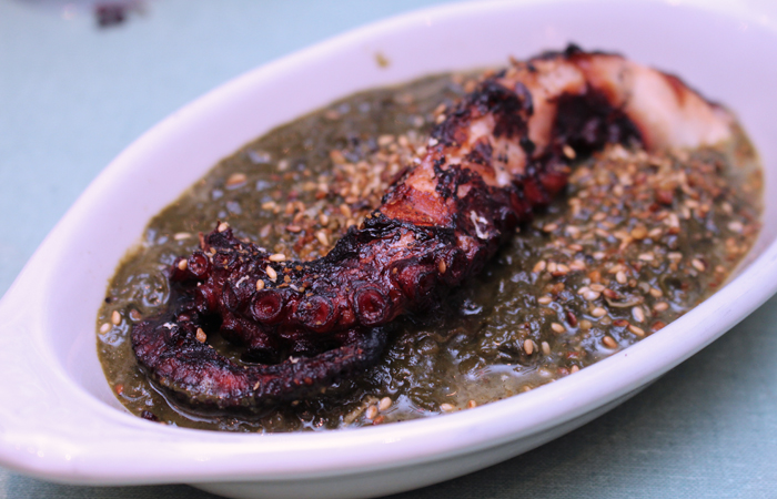 I still remember the tender octopus roll I had at Kaimuki Superette the week they opened. The octopus here is the grilled he'e and luau ($16) lives up to that: ultra tender and full of flavor, it melts in your mouth.
