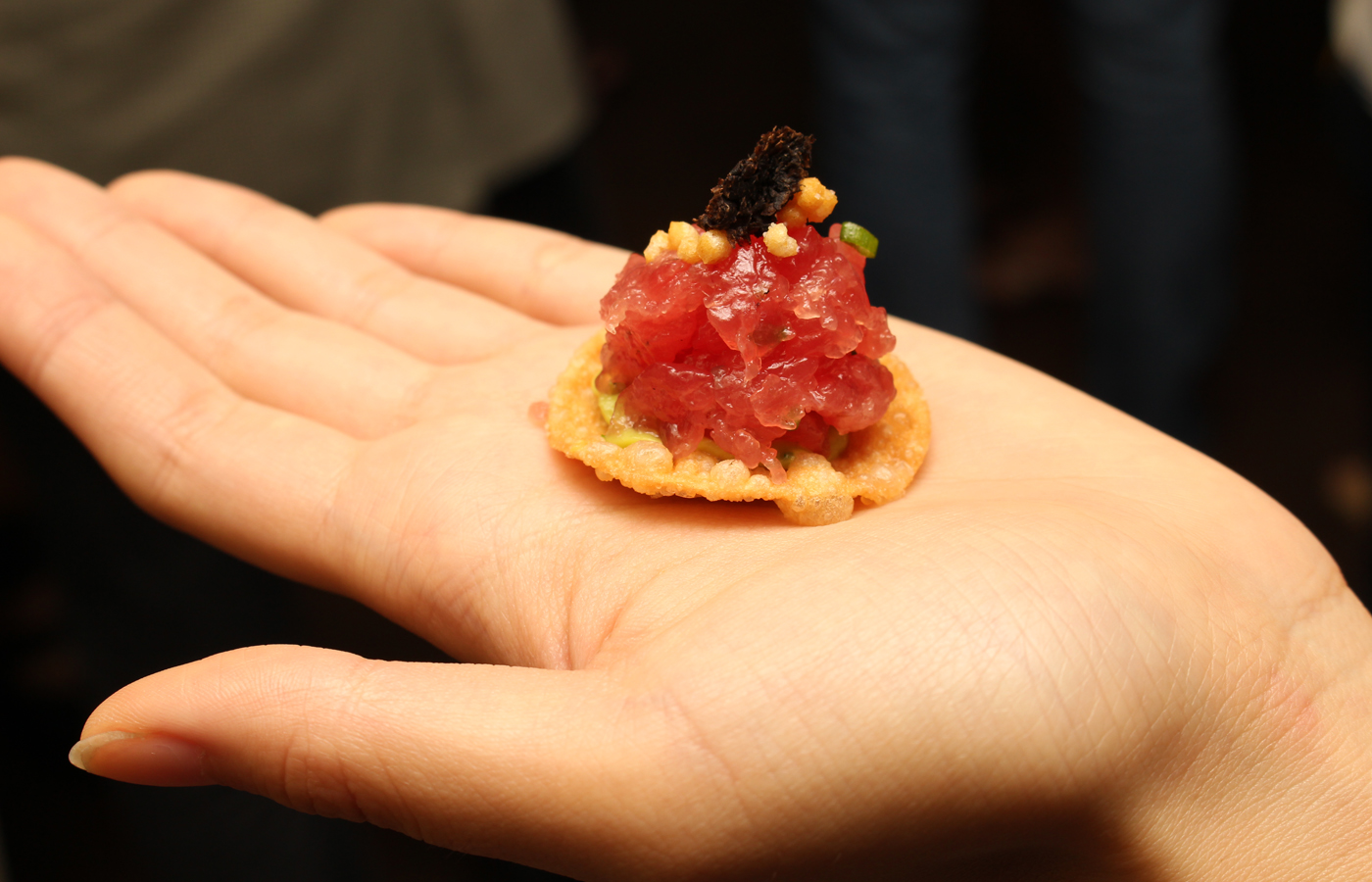 Ahi tartare with shaved truffles and bubu arare. Photo by Grant Shindo.