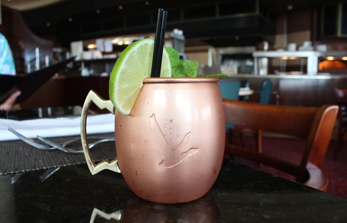We started off our Friday with some cocktails. The Rijo Raba ($10) is their version of the Moscow Mule with Grey Goose melon, ginger beer, lime juice and mint in a copper cup.