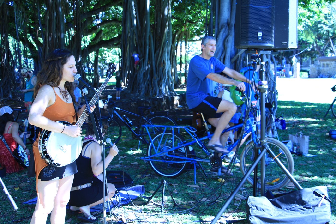Pedal powered music. Photo by Amanda Stevens.
